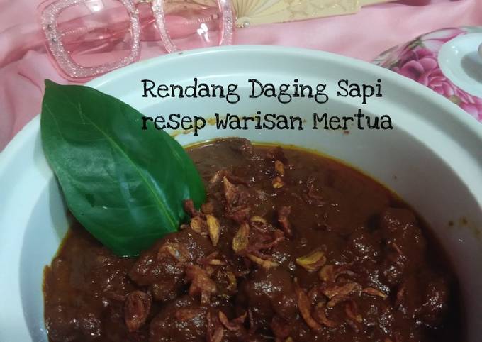  Resep mudah memasak Rendang Daging Sapi resep warisan mama mertua 😘💞 dijamin sempurna