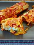 Enchiladas de pollo con piparras
