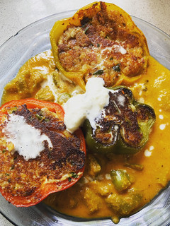 A picture of Paneer capsicum in tomato gravy.
