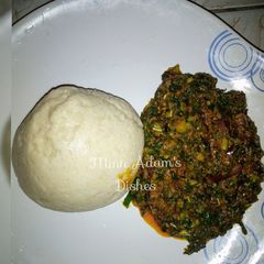 A picture of Semo with G/nut veggy soup.