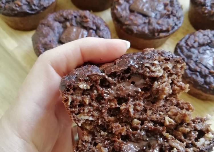 Recette de Rapide Muffins (healthy, gluten free) tout chocolat 🍫❤️