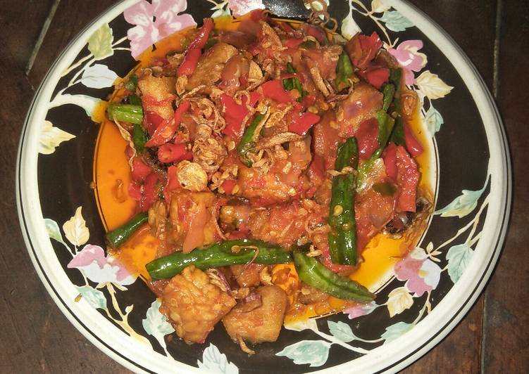 Cara Gampang memasak 3# Balado Ikan Asin Peda, Tempe, dan Kacang Panjang yang Lezat Sekali
