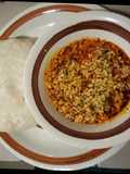 Eba and Egusi soup