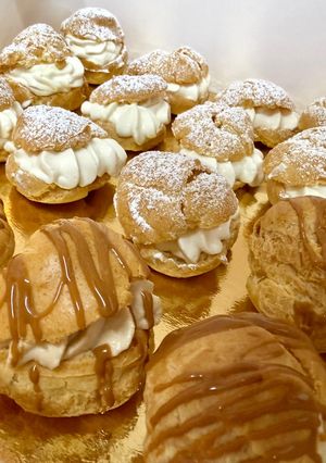 Una foto de Lionesas en Airfryer rellenas de chocolate blanco y galletas speculoos