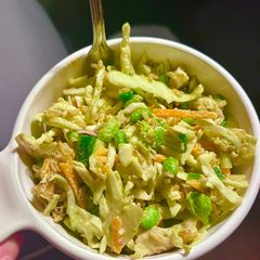 Coleslaw and Crispy Rice Salad with Chicken A picture of Coleslaw and Crispy Rice Salad with Chicken.