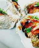 Hàu cuộn thịt xông khói nướng