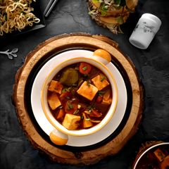 A picture of Chili Paneer With vegetables.