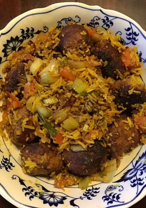 A picture of California Farm Spiced Lamb Fried Rice.