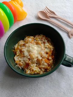 Foto resep MPASI 9+: Nasi Tim Gurame Keju (ala dr. Meta H)