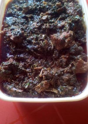 A picture of Afang soup.