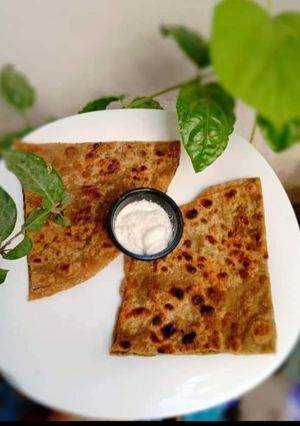 A picture of Saag Ka Paratha.