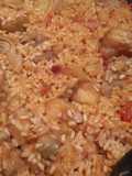 Arroz con verduras y rape