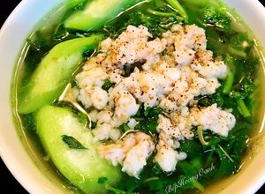 Hình của món Canh Mồng Tơi+Rau Dền+Mướp Nấu Tôm.