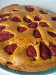 Una foto de Bizcocho de fresas