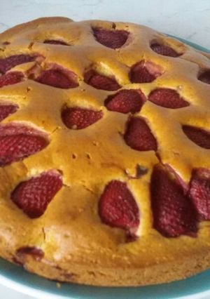 Una foto de Bizcocho de fresas