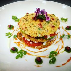 A picture of Besan chilla burger.