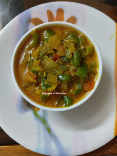 सिमला मिरचीची रस्सा भाजी (shimla mirchi rassa bhaji recipe in marathi) रेसिपी चे मुख्य फोटो