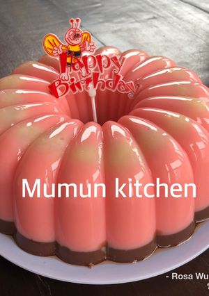 Foto resep Pudding lychee susu strawberry & lapis coklat ala mumun