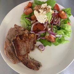 Lamb and salad A picture of Lamb and salad.