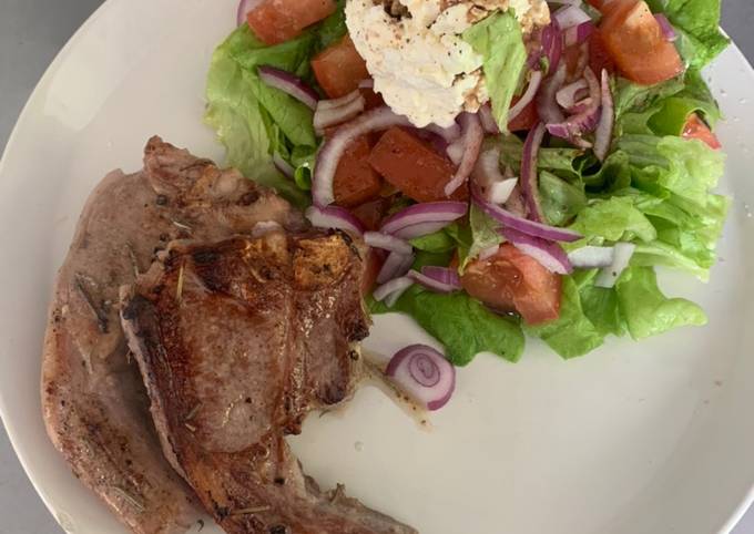 Lamb and salad