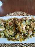 Muslos de pollo deshuesados con calabacín