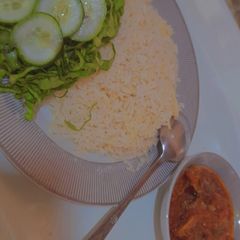 A picture of Rice and stew.
