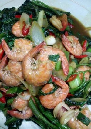 Foto resep Kangkung cah udang terasi