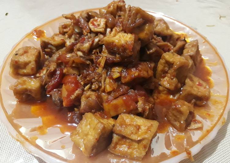 Tahu dan Ayam suwir Saos Tiram