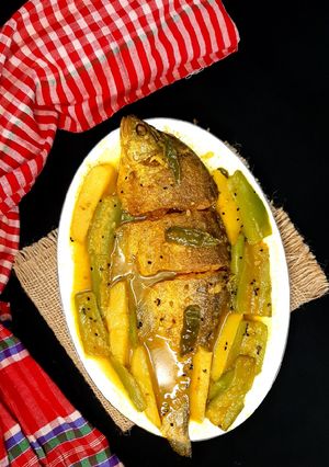 ঝিঙে আলু দিয়ে ফলি মাছের পাতলা ঝোল রেসিপির প্রধান ছবি