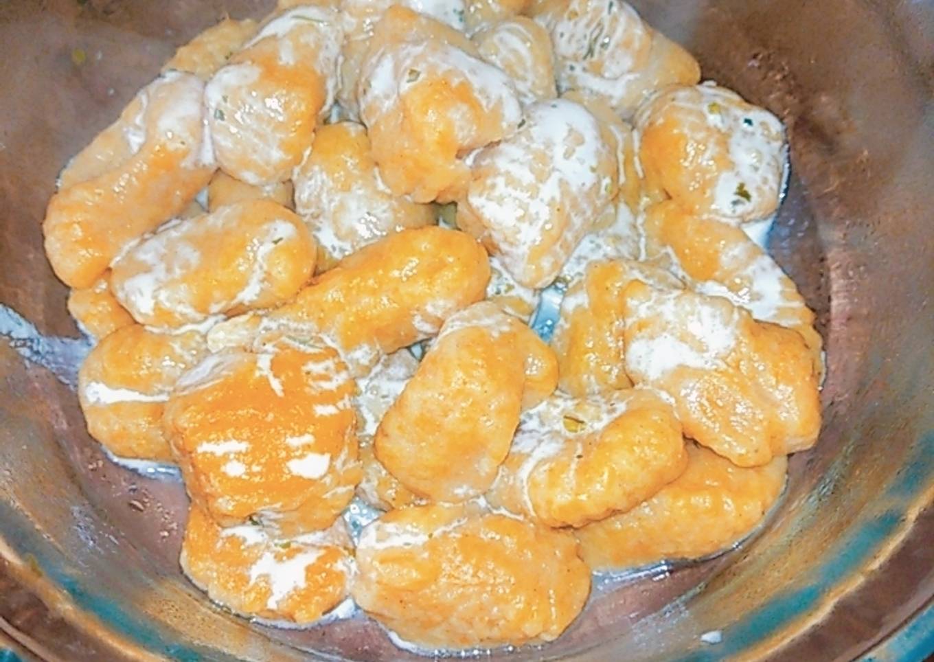 Ñoquis de calabaza con crema😋