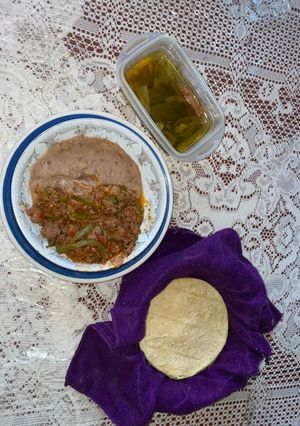 Una foto de Bisteck ranchero ya servido