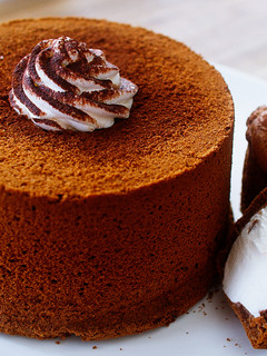 A picture of Fluffy Chocolate Chiffon Cake.