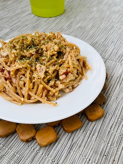 Una foto de Pasta a la carbonara fit
