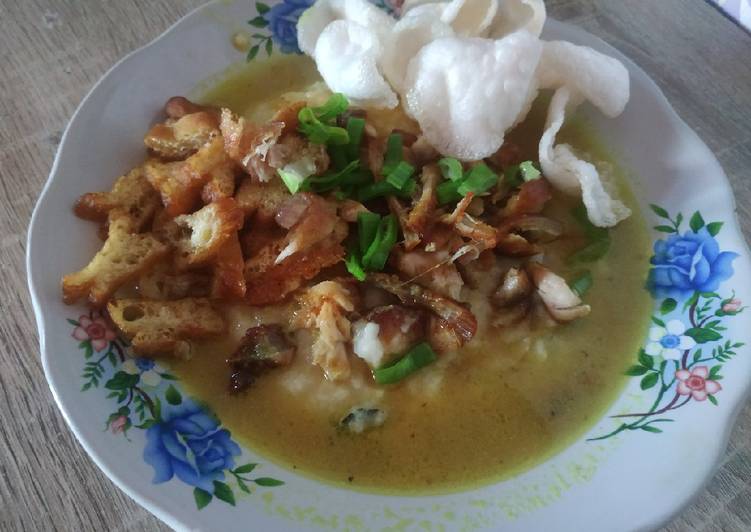 Resep Bubur ayam ekonomis pake rice cooker Anti Gagal