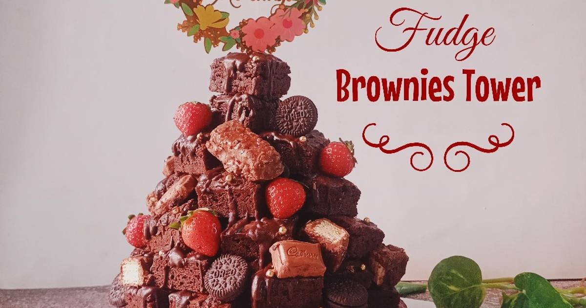 Resep Fudge brownies tower oleh Via Vie (Dapur Bunda) Cookpad
