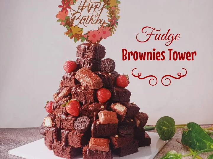 Langkah Mudah untuk Menyiapkan Resep Fudge brownies tower yang Bisa Manjain Lidah Anti Ribet, Mantap Sekali