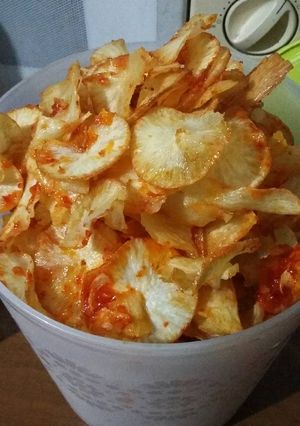 Foto resep Keripik singkong pedas manis