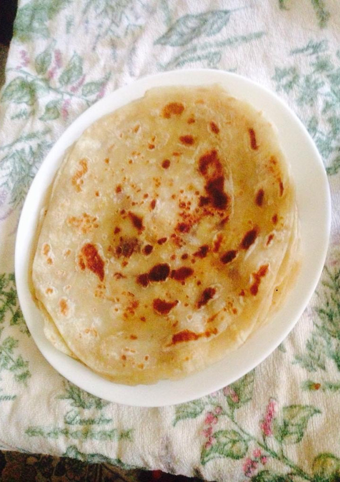 A picture of Theme challenge#coconut butter soft layered chapati challenge.