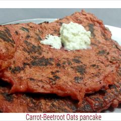 A picture of Carrot-Beetroot Oats pancake.