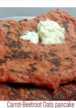 A picture of Carrot-Beetroot Oats pancake.