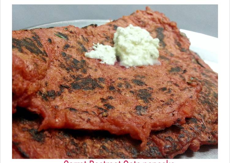 Recipe of Any-night-of-the-week Carrot-Beetroot Oats pancake