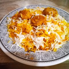 Kafta kabab biryani A picture of Kafta kabab biryani.