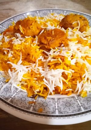 A picture of Kafta kabab biryani.