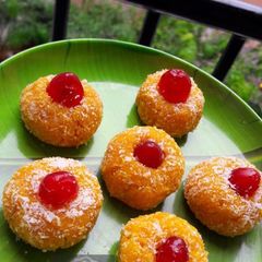 A picture of Mango paneer laddoo.