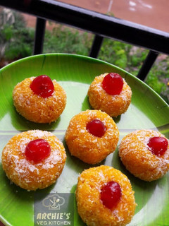 A picture of Mango paneer laddoo.