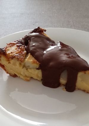 Foto principal de Peras al gratén con salsa de chocolate