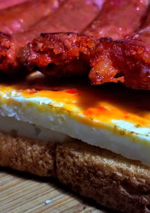 Una foto de TXISTORRA  Española y Queso Costeño🥪...!