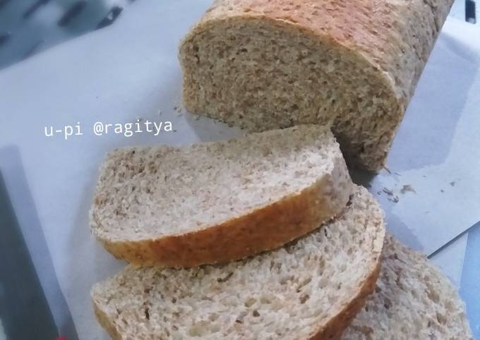 Bagaimana Menyiapkan Roti Tawar (Whole wheat, No Mixer - Ulen 1 menit) yang Bikin Ngiler
