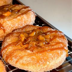 Peach Cobbler Milk Bread Donuts A picture of Peach Cobbler Milk Bread Donuts.