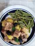Fricasé de cerdo con papas y menta